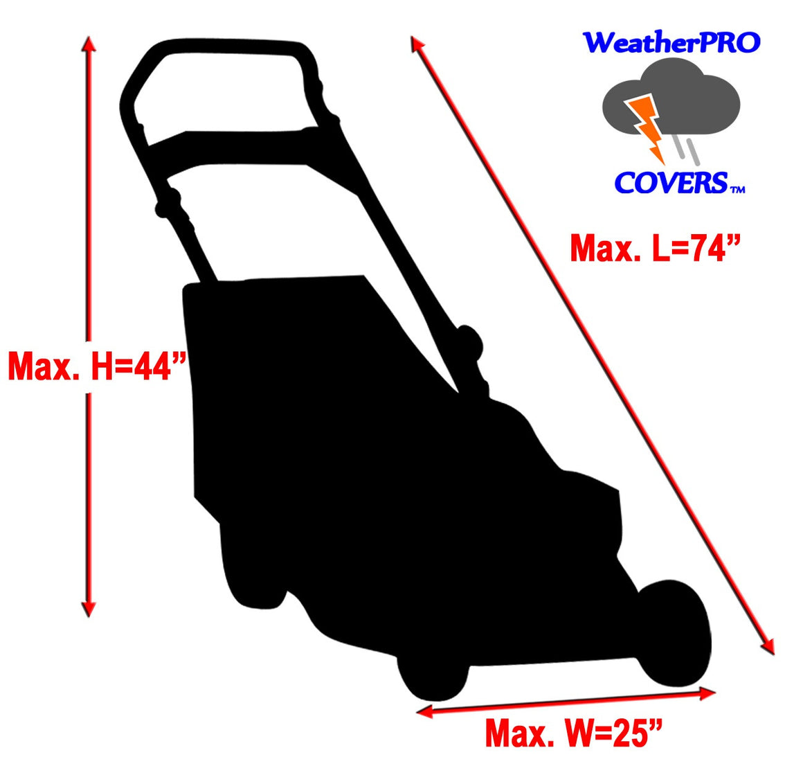 WeatherPRO Lawn Mower Cover - Black - WeatherPRO Cover,  Lawn Mower Cover - Lawn Mower Cover